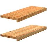 vidaXL Okenske police 2 kosa svetlo rjava 70x25x2 cm trdna hrastovina | Shoptok.si