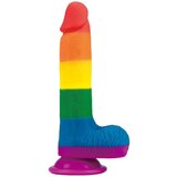 Lovetoy Prider - realistični dildo z modi - 20 cm (mavrica) | Shoptok.si