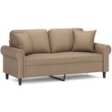  Kavč dvosed z okrasnimi blazinami kapučino 140 cm ume | Shoptok.si