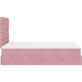 vidaXL Okvir kreveta s madracima ružičasti 120x200cm baršunasti | shoptok.hr