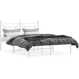  Metalni okvir za krevet s uzglavljem bijeli 140 x 190 cm | shoptok.hr