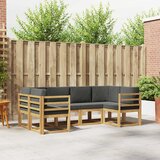  Set vanjskih sofa 6 kom. Bijela i antracit Smeđa 245 x 126,5 x 73 cm | shoptok.hr