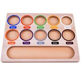  Drvena edukativna slagalica - veliki set od 50 kuglica u boji + sorter! | shoptok.hr