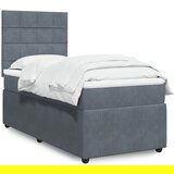 Maison Chic Box spring postelja - Vzmetna postelja z vzmetnico temno siva 80x200 cm žamet SL10611, (21907124) | Shoptok.si