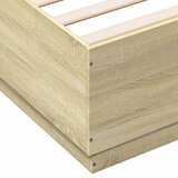  Okvir kreveta s LED svjetlima boja hrasta 140 x 200 cm drveni | shoptok.hr