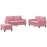 vidaXL 3-dijelni set sofa s jastucima ružičasti baršunasti | shoptok.hr