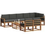  Set vanjskih sofa 9 kom. Prirodna i antracit | shoptok.hr
