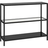  Polica prozirna i crna 100 x 36 x 90 cm od kaljenog stakla | shoptok.hr