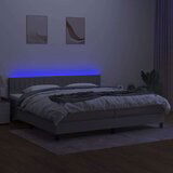  Krevet box spring s madracem LED svjetlosivi 200x200 cm tkanina | shoptok.hr