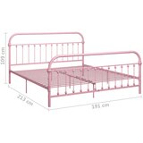  Okvir za krevet ružičasti metalni 180 x 200 cm | shoptok.hr