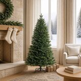  Umjetno božićno drvce s nogom 120 cm PVC i metal Zelena - 120 cm bez LED svjetala | shoptok.hr