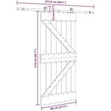 vidaXL Klizna vrata s priborom za montažu 80 x 210 cm masivna borovina | shoptok.hr