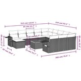 vidaXL 13-dijelni set vrtnih sofa od poliratana s jastucima sivi | shoptok.hr