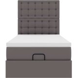 vidaXL otomanski okvir kreveta s madracem sivi 100x200cm umjetna koža | shoptok.hr