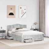  Krevetna konstrukcija s ladicama Betonski sivi 140 x 190 cm Siva 196 x 143 x 90 cm | shoptok.hr