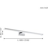 Eglo Pandella 1 zidna/1, led, 11w, 1350lm, d600, ip44, hrom/bela | Eponuda.com