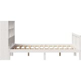 vidaXL Knjižna postelja brez ležišča bela 140x190 cm trdna borovina | Shoptok.si