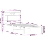 vidaXL Posteljni okvir brez vzmetnice hrast 80x200 cm inženirski les | Shoptok.si
