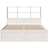 vidaXL Posteljni okvir brez vzmetnice bel 140x190 cm trdna borovina | Shoptok.si