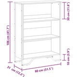  Regal za knjige boja hrasta 80x31x106 cm konstruirano drvo | shoptok.hr