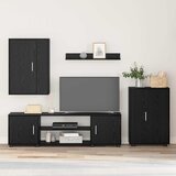 vidaXL 4-delni komplet TV omar 4 pcs Črni hrast Konstruiran les Cene