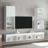  5-dijelni zidni TV elementi s LED bijeli od konstruiranog drva | shoptok.hr
