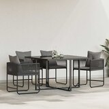  Stolica s jastukom 4 pcs Crna i antracit PE ratan | shoptok.hr