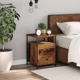 vidaXL Nočna omarica starinski les 34x35,5x50 cm inženirski les | Shoptok.si