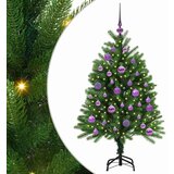 vidaXL Božično drevo med 150 LED z stojalom Zelena 120 cm PE | Shoptok.si