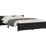  Za krevet od masivnog drva crni 135 x 190 cm 4FT6 bračni | shoptok.hr