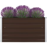 vidaXL Dvignjeno cvetlično korito 100x100x45 cm pocinkano jeklo rjavo Cene