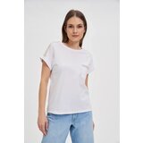 Marisse Cotton T-Shirt Decorated With Beads, White Cene
