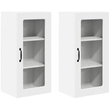  Zidni stakleni ormarić Lucca 2 pcs Bijela 40 x 31 x 80 cm | shoptok.hr