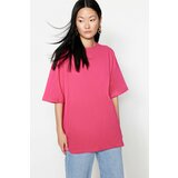 Trendyol T-Shirt - Pink - Oversize Cene