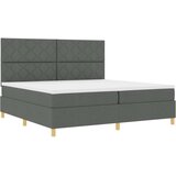  Krevet sa kutijom i madracem tamno siva 200x200 cm tkanina | shoptok.hr