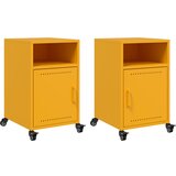 Maison Chic Dvo delni komplet Nočne omarice - Nočne mize gorčično rumena 36x39x59 cm jeklo, (21689583) | Shoptok.si