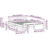 vidaXL Okvir kreveta bez madraca 140 x 200 cm od masivne borovine | shoptok.hr