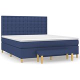  Krevet s oprugama i madracem plavi 160x200 cm od tkanine | shoptok.hr