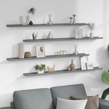  Zidne police 4 kom sive 115 x 9 x 3 cm | Eponuda.com