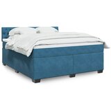 vidaXL Box spring postelja z vzmetnico modra 180x200 cm žamet Cene