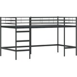  Krevet na kat za djecu s zavjesama Crna 107 x 200 cm | shoptok.hr