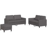  3-dijelni set sofa s jastucima sivi od umjetne kože | shoptok.hr