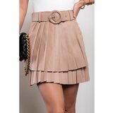 Fenzy Plisirana Mini Suknja Od Umjetne Kože Sa Remenom Chiqui, Smeđa | shoptok.hr