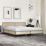  Posteljni okvir sonoma hrast 180x200 cm inž. les in kovina | Shoptok.si