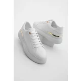 Marjin Women's Sneaker Thick Sole Sports Shoes Sirya White