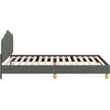 Krevet za djecu s uzglavljem Tamnosiva 80 x 200 cm Tkanina | shoptok.hr