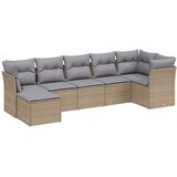  7-dijelni set vrtnih sofa s jastucima bež od poliratana | shoptok.hr