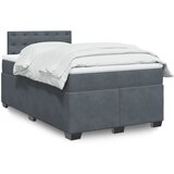 vidaXL Box spring postelja z vzmetnico temno siva 120x200 cm žamet Cene