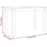  Blagovaonski stol PANAMA bijeli 112x60x75 cm masivna borovina | shoptok.hr