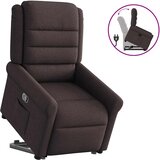 Naslonjač na podizanje tamnosmeđi od tkanine | shoptok.hr
